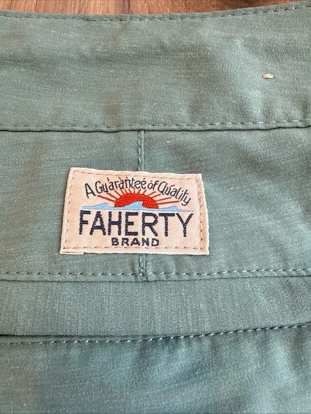 Faherty All Day Shorts Green Chino Drawstring Stretch Casual Size 36 9